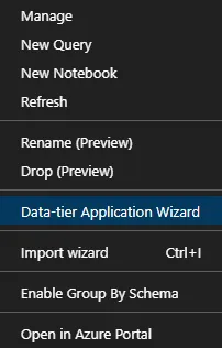 Data-tier Application Wizard