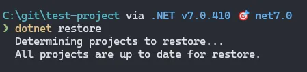 dotnet restore result for .net7