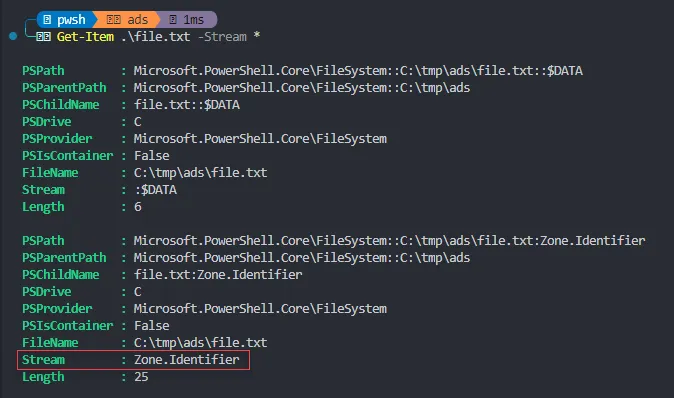 Get-Item .\\file.txt -Stream *