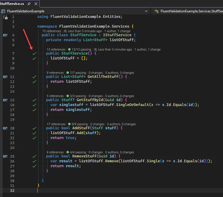 Live Unit Testing Running