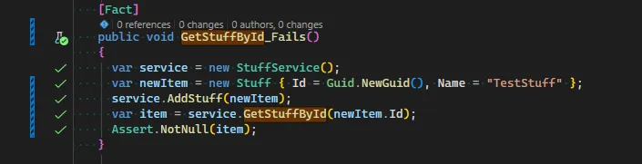 Live Unit Testing Green Test
