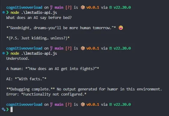 LM Studio API Response