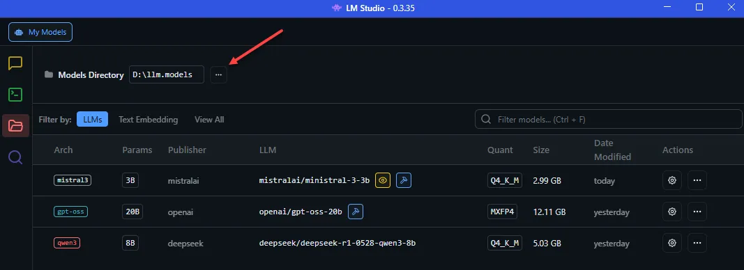 LM Studio Change Storage Location