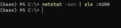 netstat -aon | sls :4200