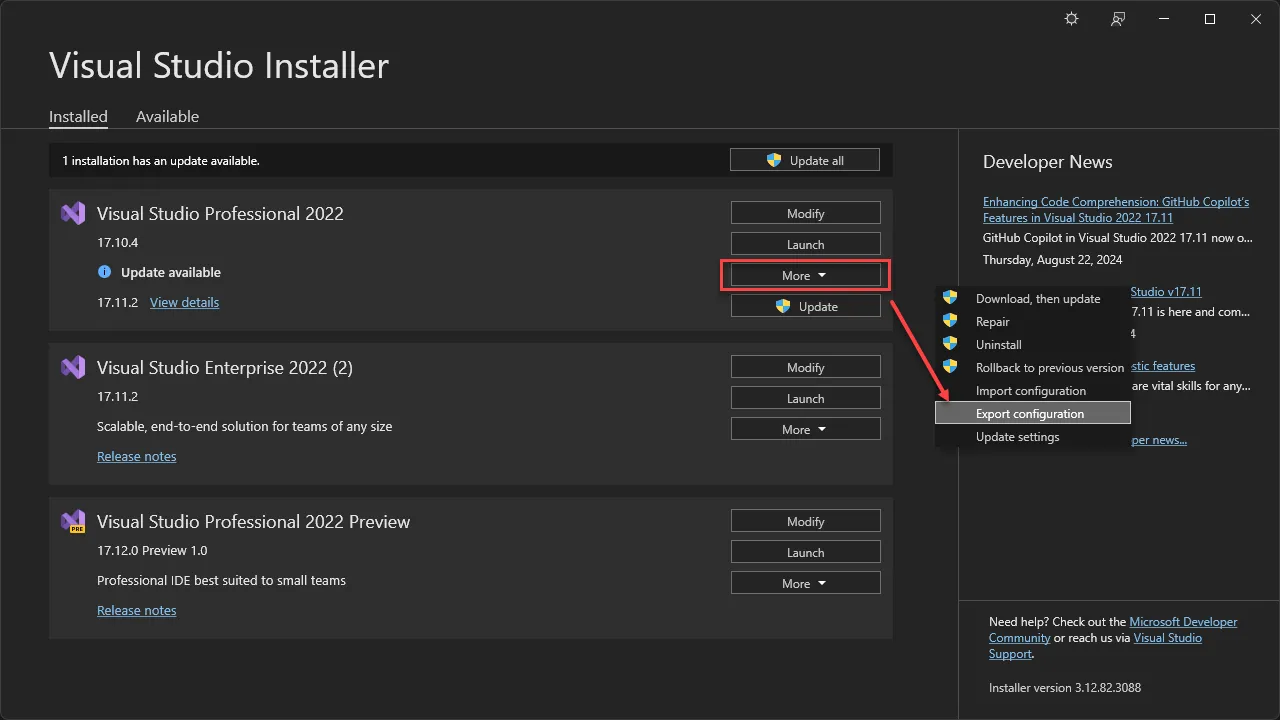 Export Visual Studio Configuration 01