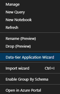 Data-tier Application Wizard