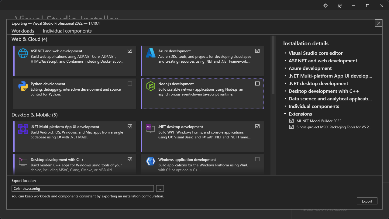 Export Visual Studio Configuration 03