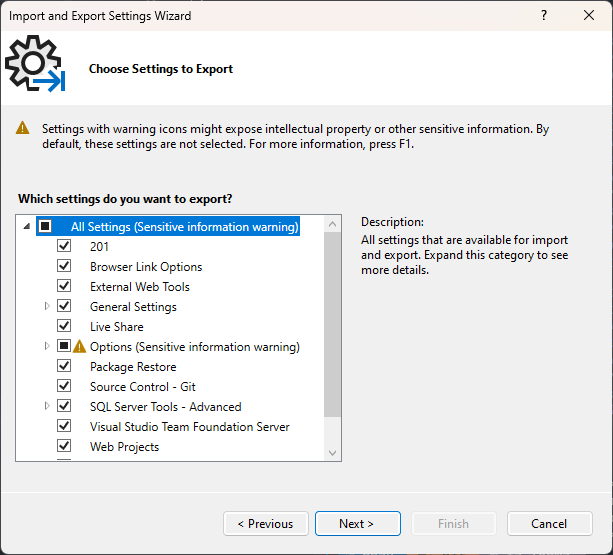 Export Visual Studio Settings 03